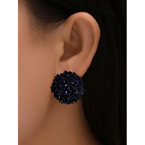 Aretes de botón negros