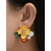 Aretes de flores multicolor