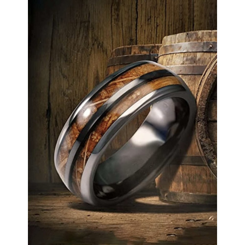 Anillo de patrón de grano de madera