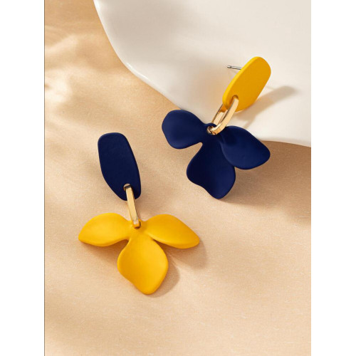 Aretes azul con amarillo