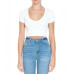 Crop Top Ambiance - Blanco Cuello V
