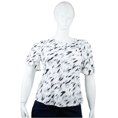 Blusa Bon Ami Estampada Blanco/Azul