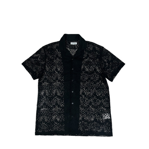 Camisa manga corta bordada - Negra