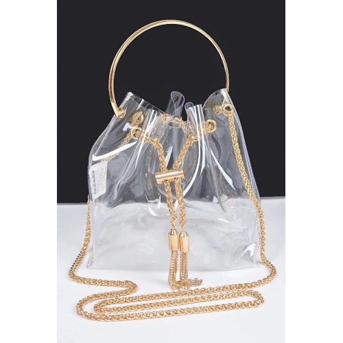 Bolso Transparente con perlas