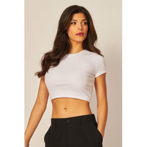 CropTop Canalé Love Poem Blanco