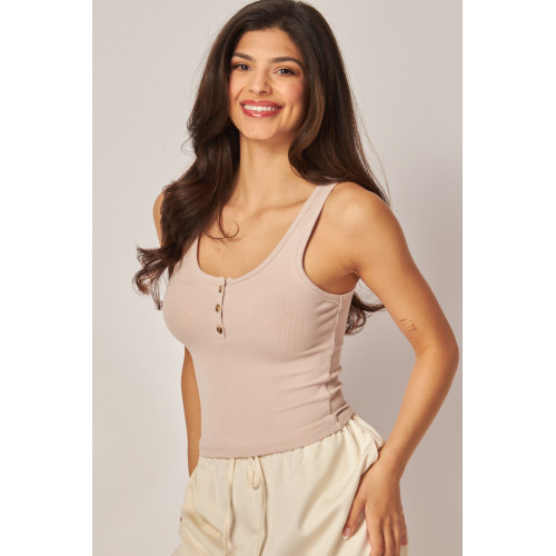 CropTop Tirantes Love Poem - Beige