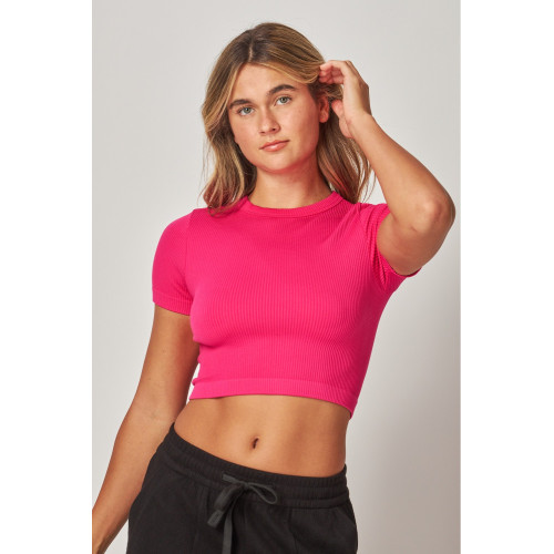 CropTop Canalé Love Poem Fucsia