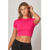 CropTop Canalé Love Poem Fucsia