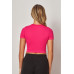 CropTop Canalé Love Poem Fucsia