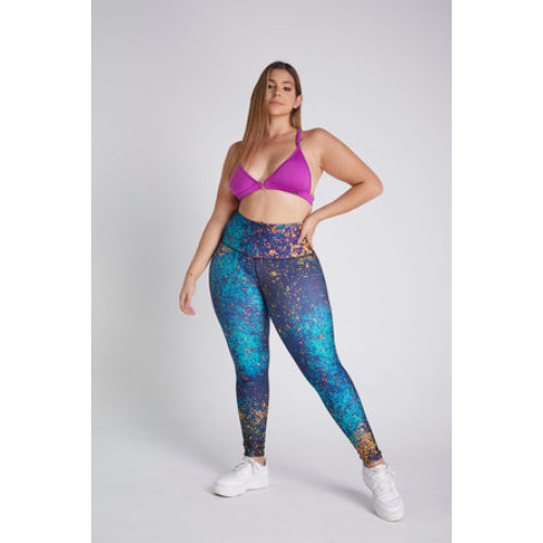 Leggings Estampado Salpicadura Verde Agua