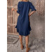 Vestido smock azul rey