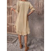 Vestido smock Beige