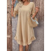 Vestido smock Beige