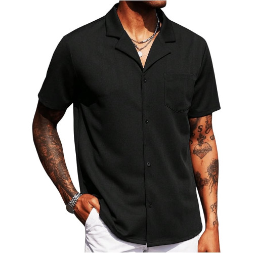 Camisa manga corta playera - Negro