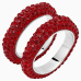 Anillo Swarovski Doble Rojo con Cristales Rojos