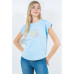 Blusa TABA Celeste con estampado