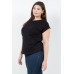 Blusa TABA Negra Pearl Flower Embroidered - Curvy
