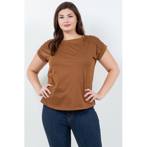 Blusa TABA Cobre Shoulder Studded - Curvy