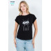 Blusa TABA Negra Masked Cat