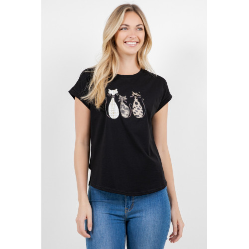 Blusa TABA Negra 3 Cats