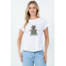 Blusa TABA Blanca Boyfriend Cat
