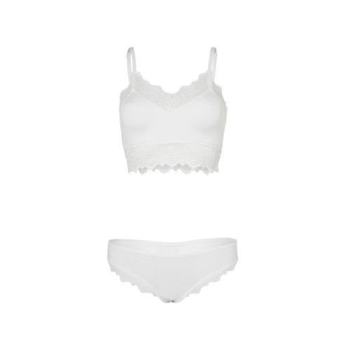 Bralette y Panty - Lashes Blanco Hueso