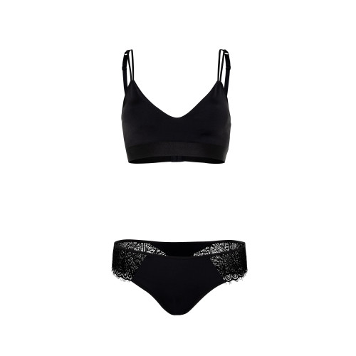 Bralette y Panty - Wings Negro