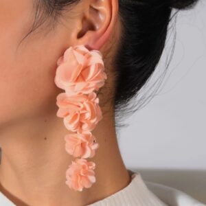 Aretes largos flor