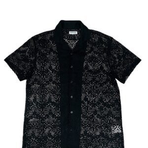 Camisa manga corta bordada - Negra