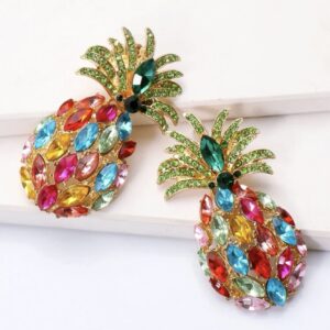 Aretes de piña multicolor