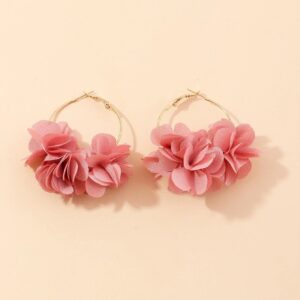 Aretes de aro con flor
