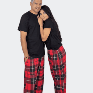 Pijama Alaia Unisex - Cuadros Negros y Rojo