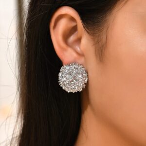 Aretes redondos plateados