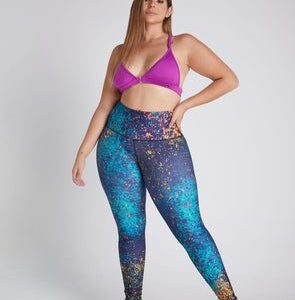 Leggings Estampado Salpicadura Verde Agua