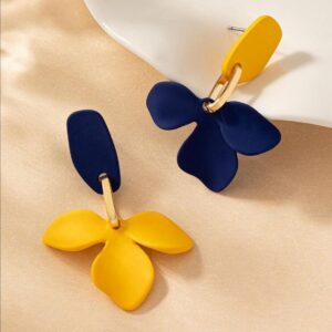 Aretes azul con amarillo