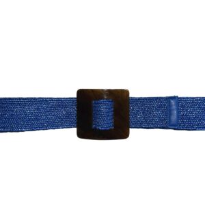 Cinturón Azul con Hebilla Cuadrada