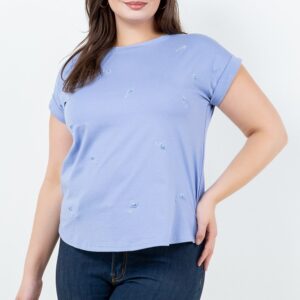 Blusa TABA Hortensia Pearl Flower Embroidered - Curvy