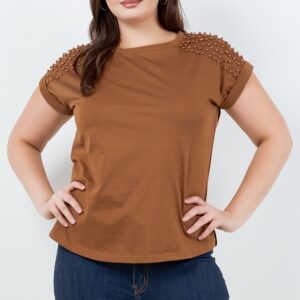 Blusa TABA Cobre Shoulder Studded - Curvy