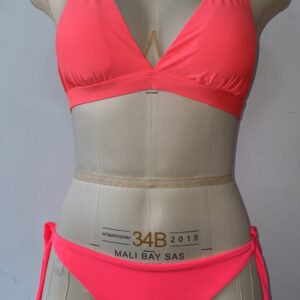 Vestido de baño rosado fosforescente Bikini Top