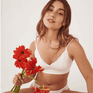 Bralette y Tanga Semibrasilera - Dana Blanco Hueso