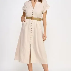 Vestido Camisero Beige