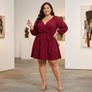 Vestido Granate Corto - Curvy