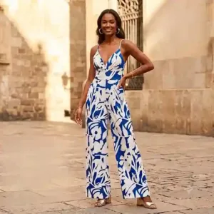 Enterizo Estampado Azul Rey