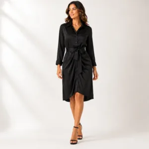 Vestido de Satín Negro