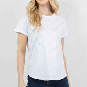 Blusa TABA Checker Rhinestone
