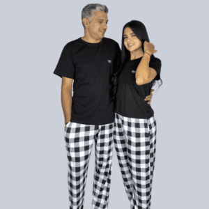 Pijama Alaia Unisex - Cuadros Negros y Blanco