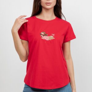 Blusa TABA Blanco y Rojo Puppy Love