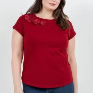 Blusa TABA 3 Flowers Granate