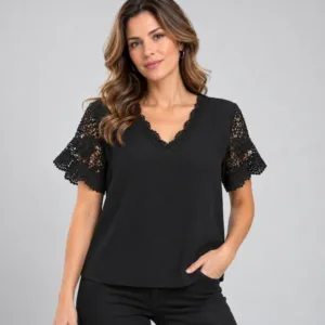 Blusa Encaje y Ribete